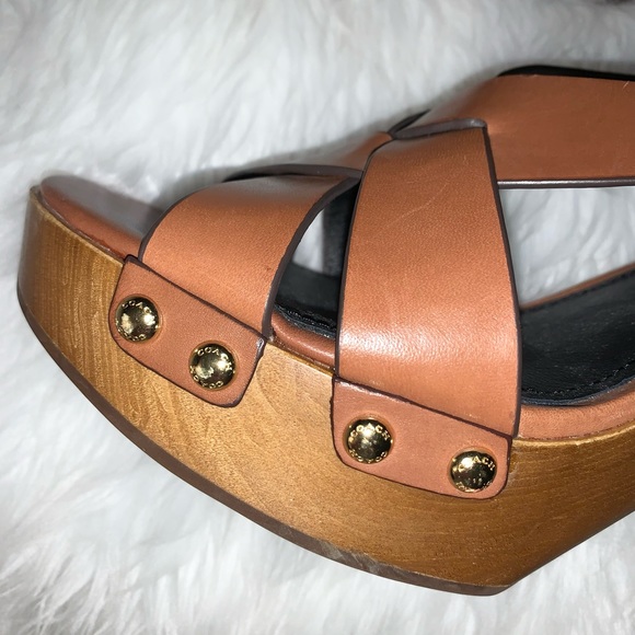 Worn 1x 👠 COACH Adessa leather wooden heels women’s size 9 - Picture 12 of 16